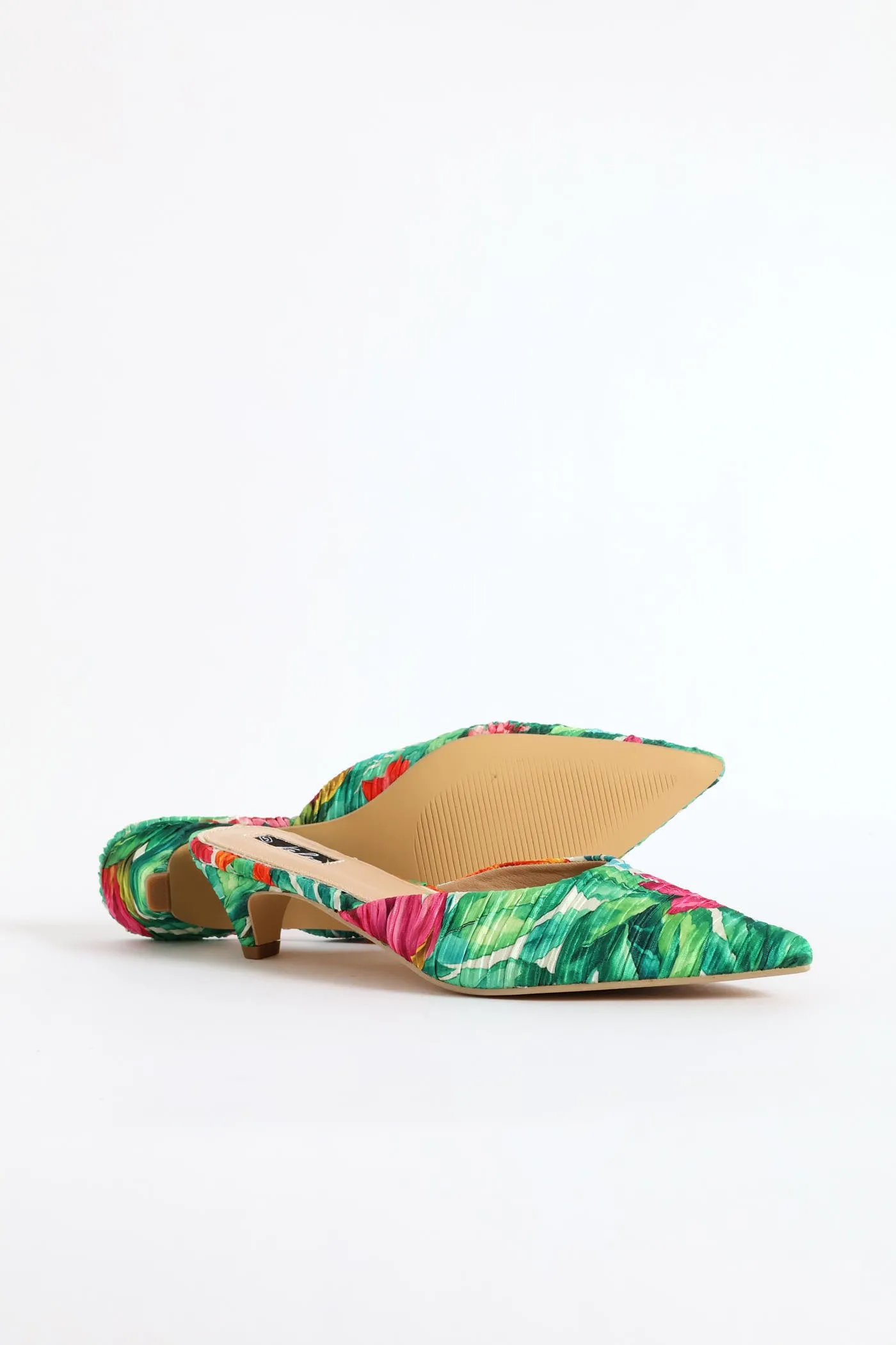Printed Pleated Mule Heel - Multi sold by Edgars