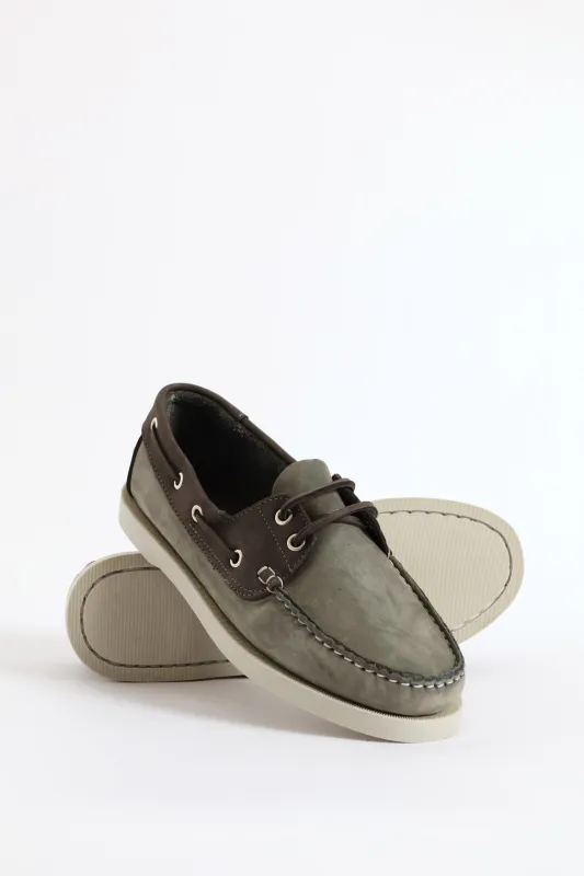 Fashion Lace Up Nubuck Docksider - Grey sold by Edgars