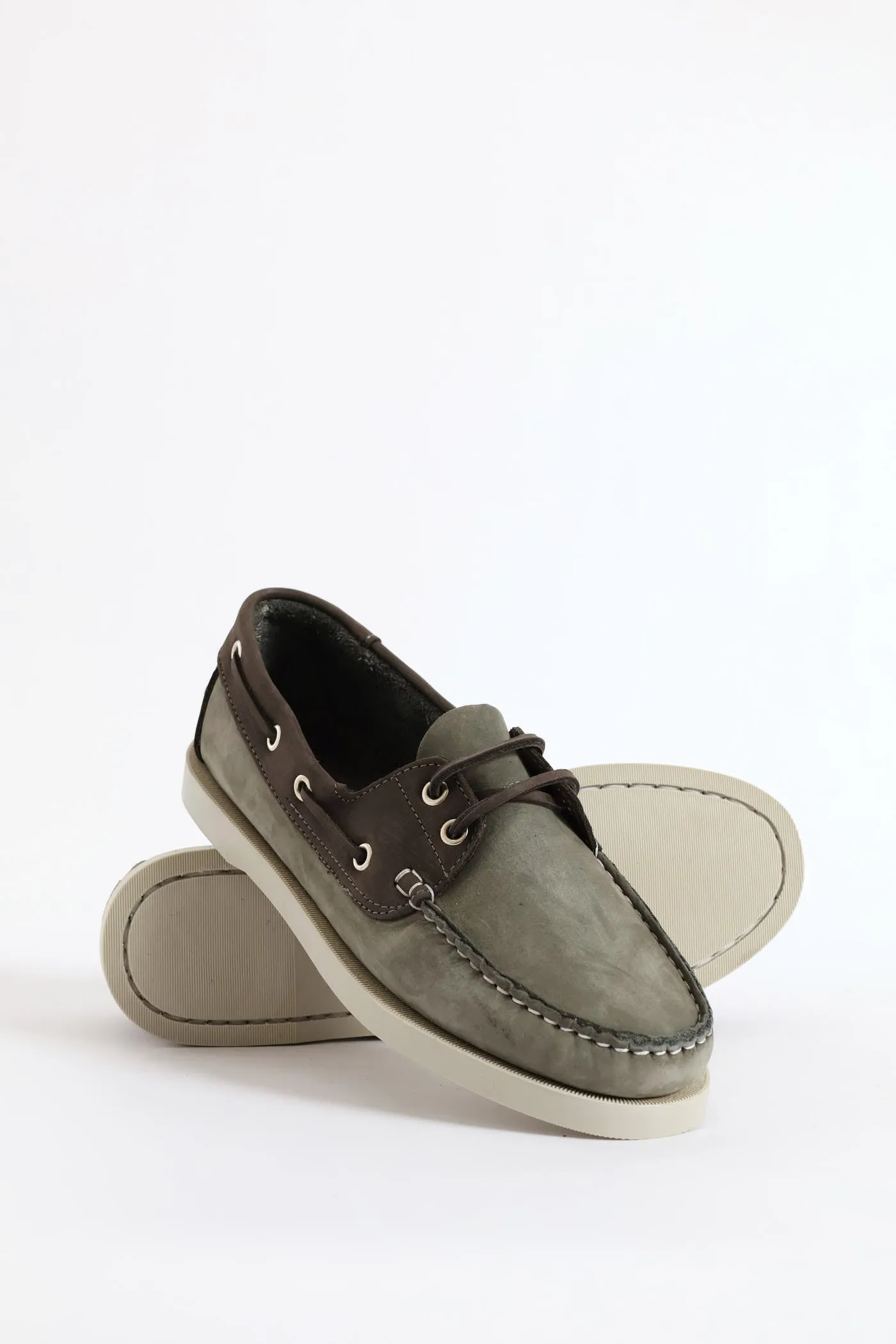 Fashion Lace Up Nubuck Docksider - Grey sold by Edgars