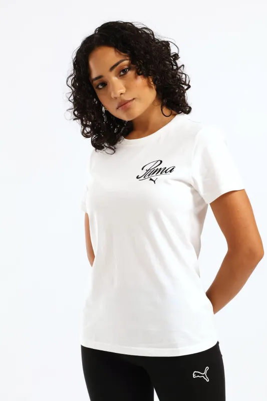Graphics Floral Cat Logo Tee - White sold by Edgars