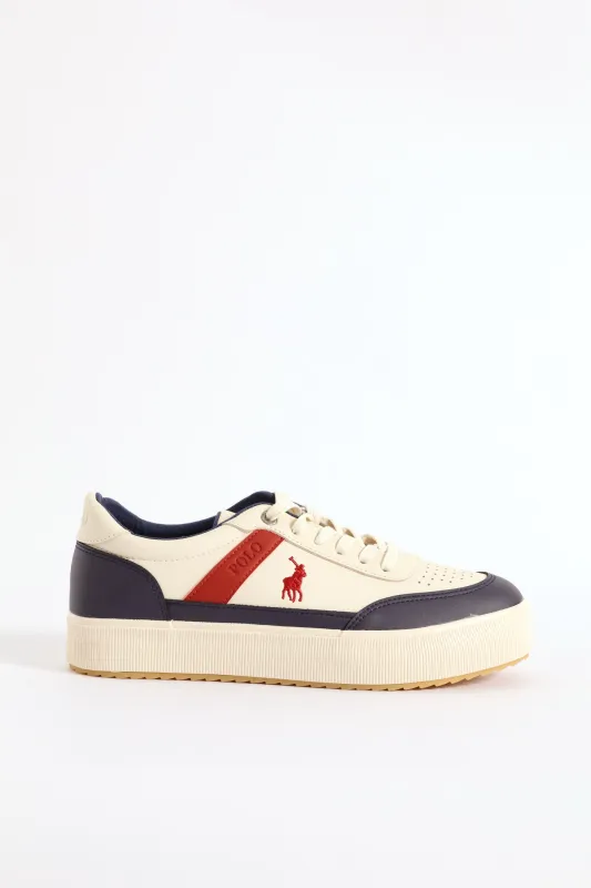 Colour Block Sneaker - White/Navy made by Edgars