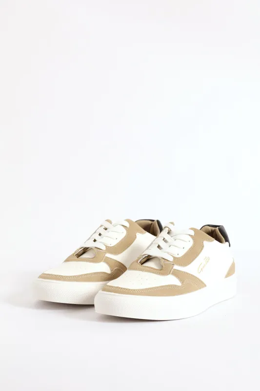 Finn Panelled Lace Up Sneaker - White sold by Edgars