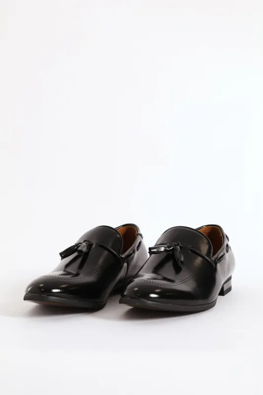Lazer Punched Detail Tassel Loafer - Black sold by Edgars