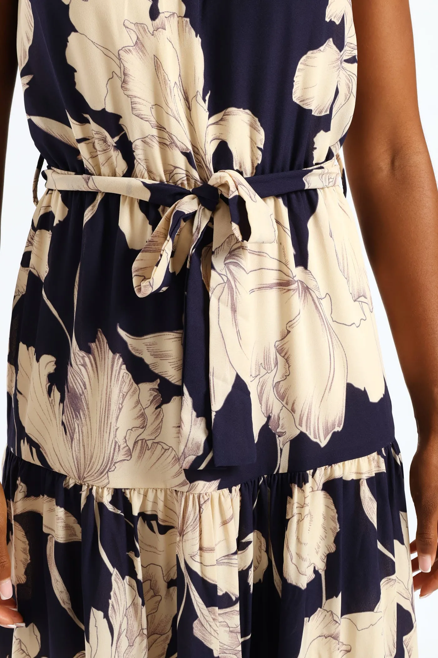Halter Neck Tiered Maxi Dress - Navy sold by Edgars product image thumbnail 3