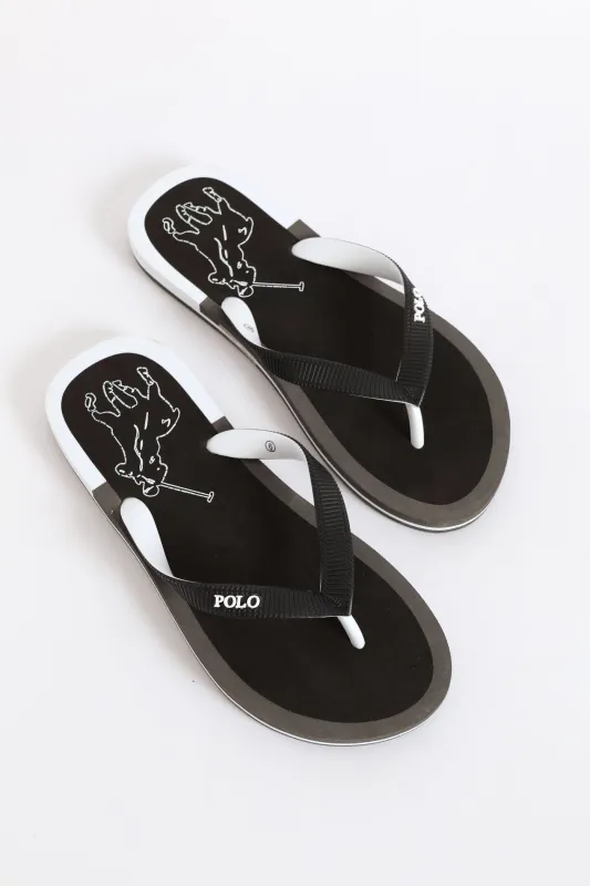 Big Pony Flip Flop - Black/White sold by Edgars