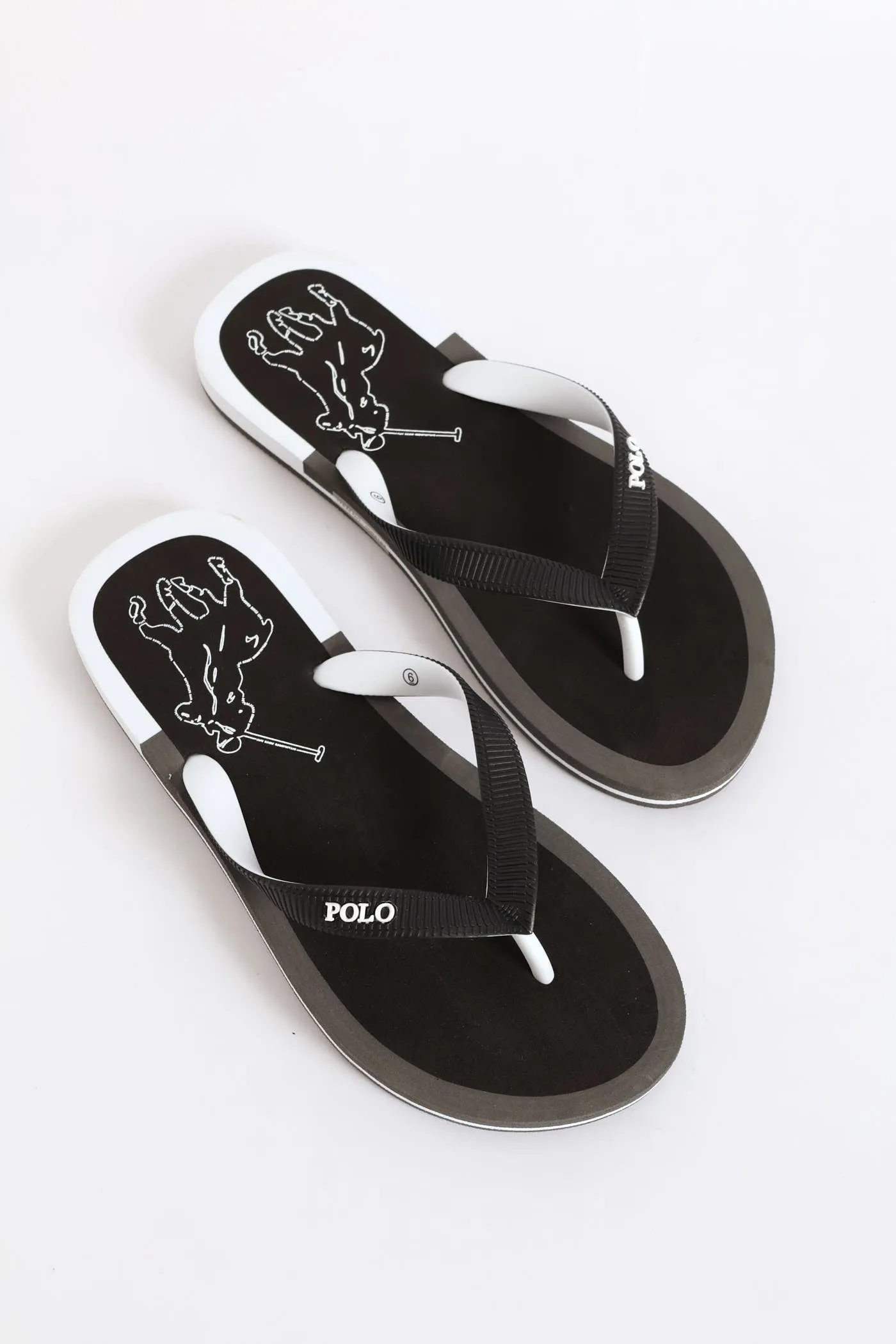 Big Pony Flip Flop - Black/White sold by Edgars