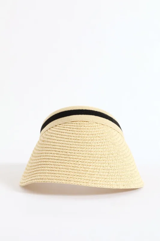 Straw Visor - Cream sold by Edgars
