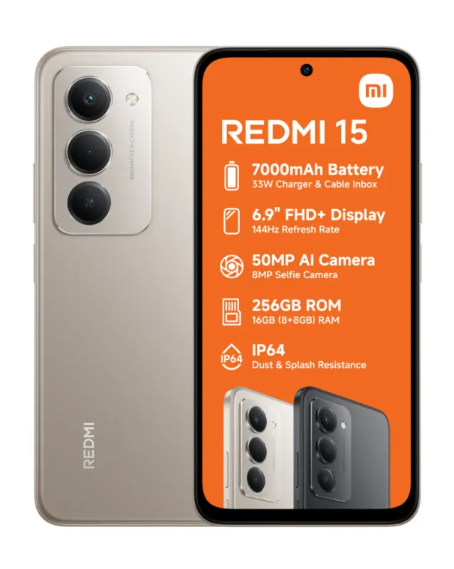 Redmi 15 Dual Sim (8+256GB) Cellphone - Titan Grey sold by Edgars