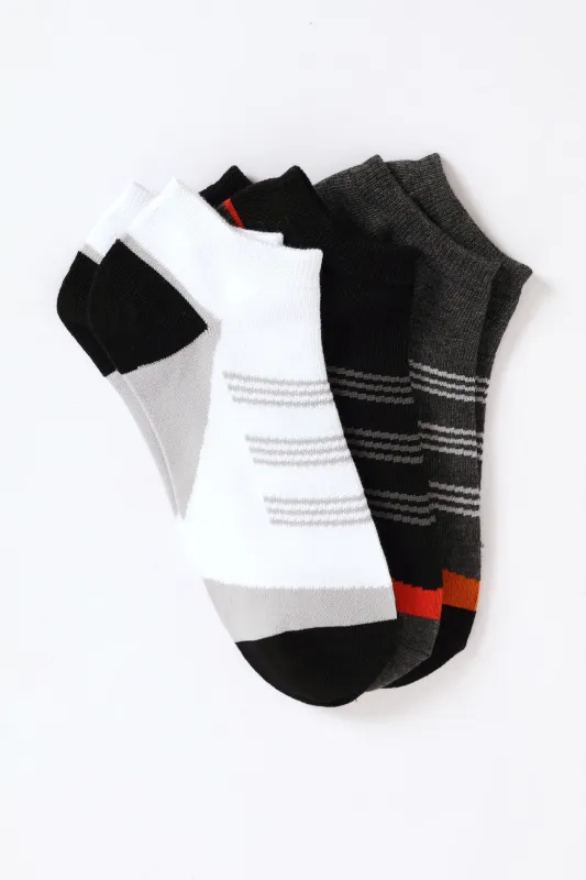 3 Pack Fashion Low Cut Socks - White/Black/Grey sold by Edgars