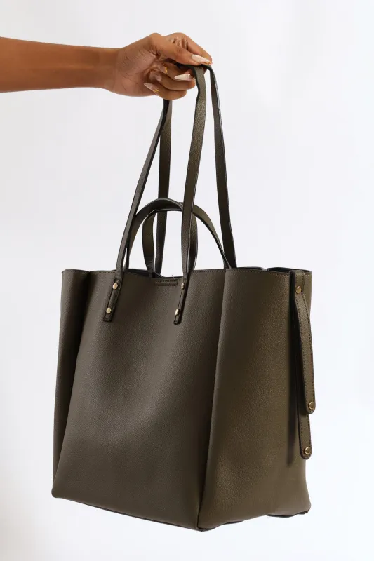 Double Strap Shopper Bag - Fatigue sold by Edgars