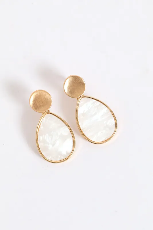 Resin Teardrop Earring - Gold sold by Edgars
