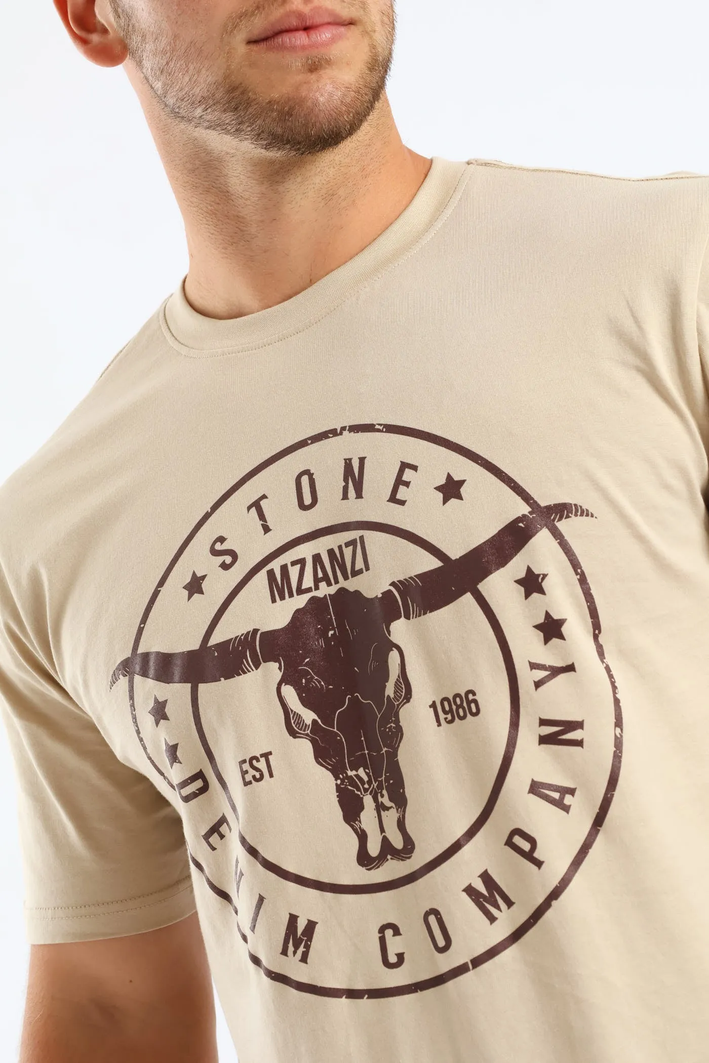 Steer Print Tee - Stone sold by Edgars product image thumbnail 2