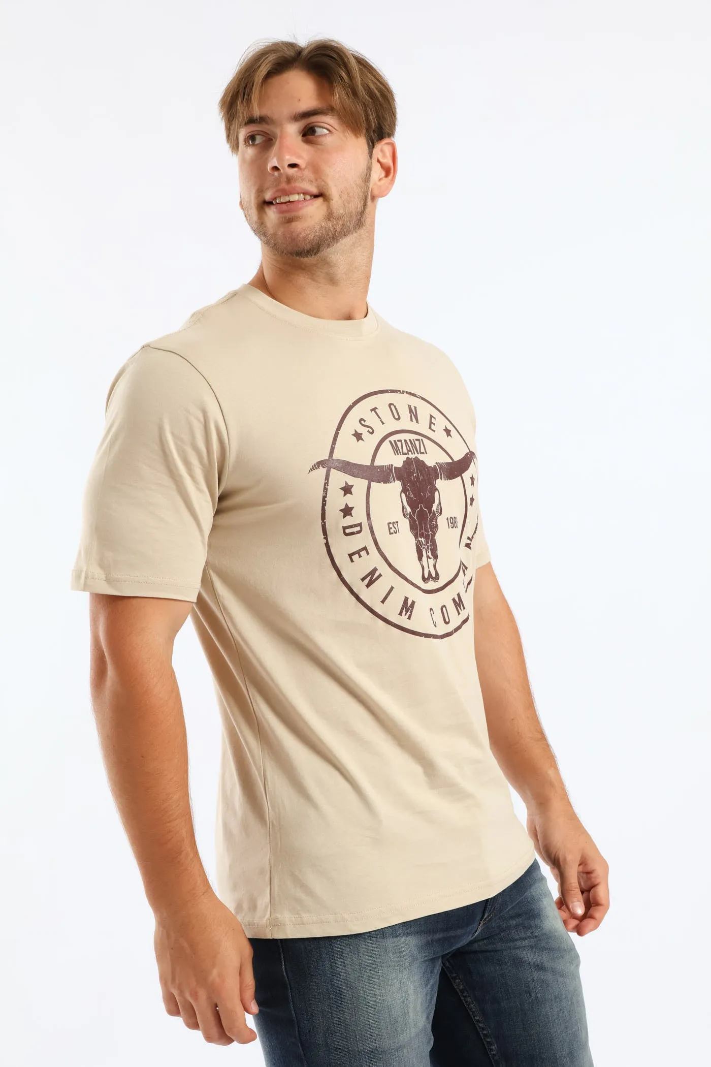 Steer Print Tee - Stone sold by Edgars product image thumbnail 4