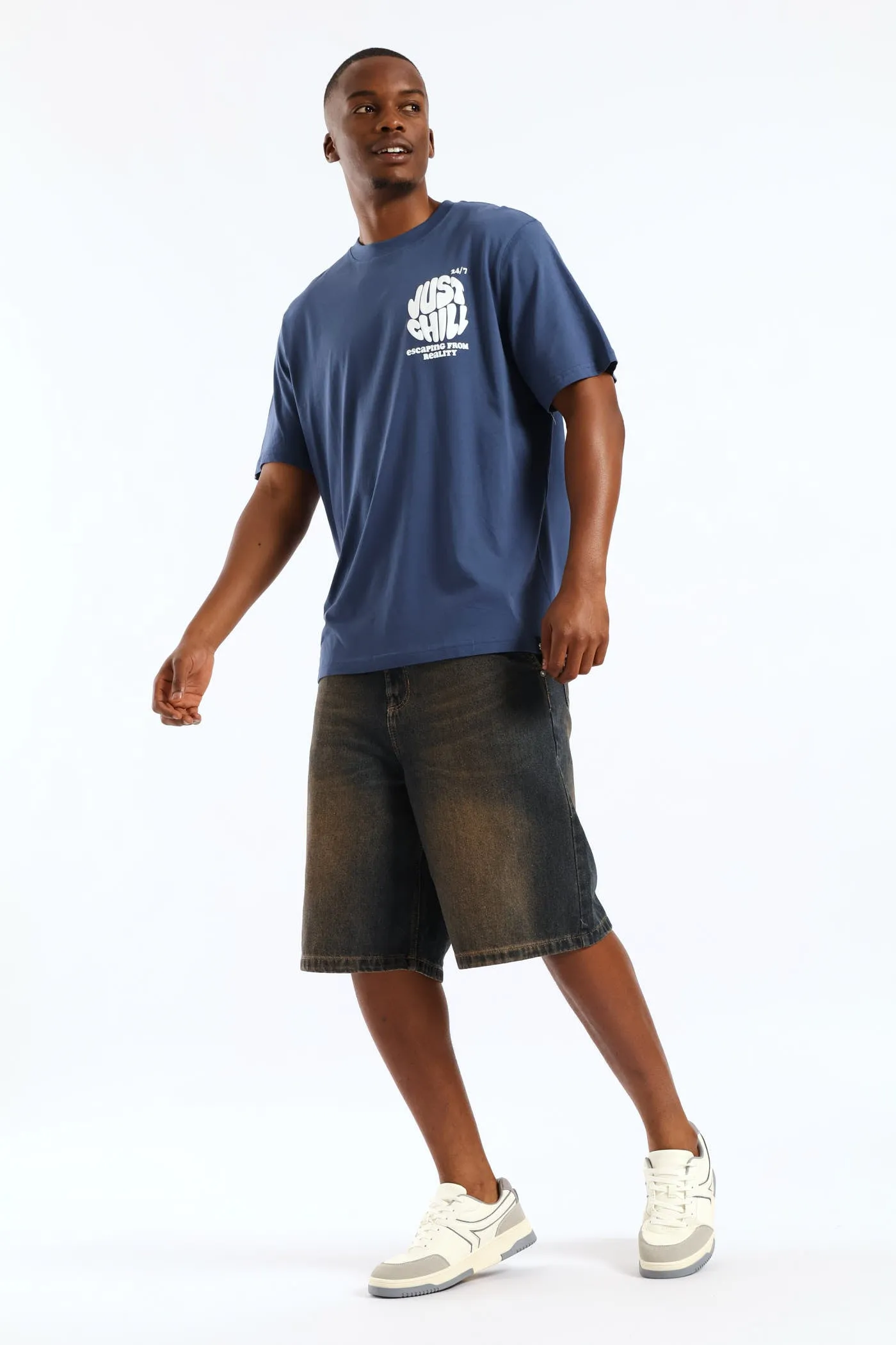 Just Chill Puff Print Front & Back Tee - Blue sold by Edgars product image thumbnail 5