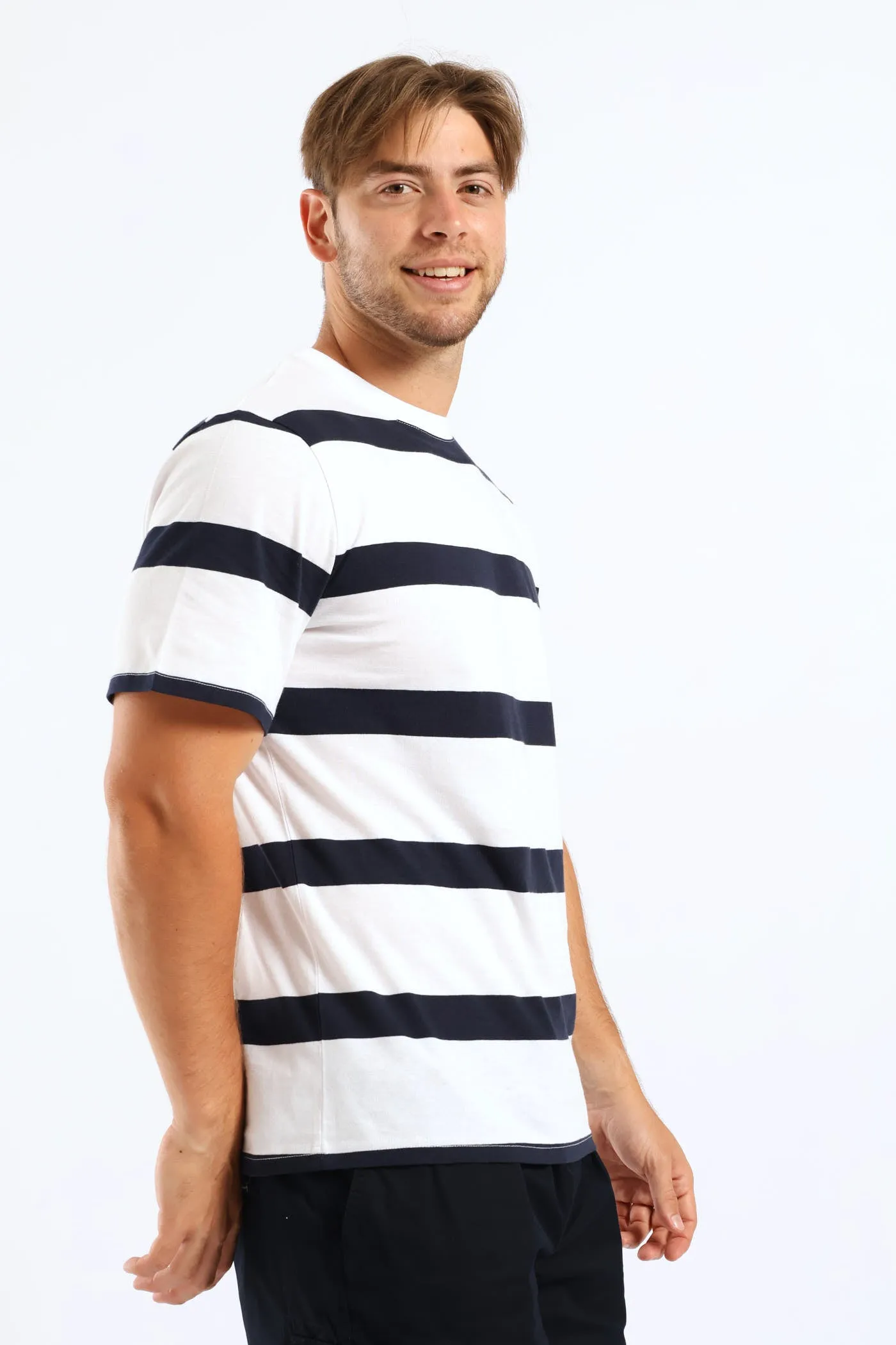 Wide Stripe Tee - White/Navy sold by Edgars product image thumbnail 3