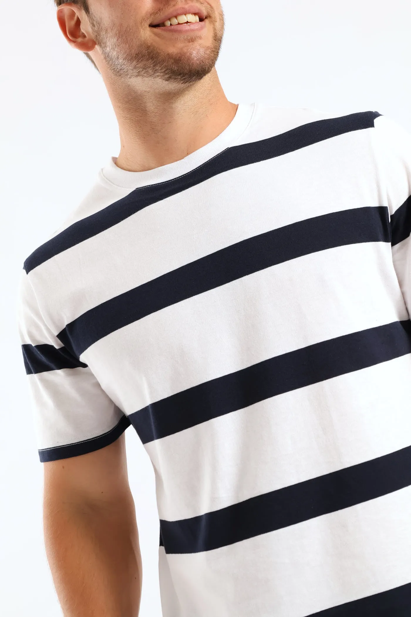 Wide Stripe Tee - White/Navy sold by Edgars product image thumbnail 2