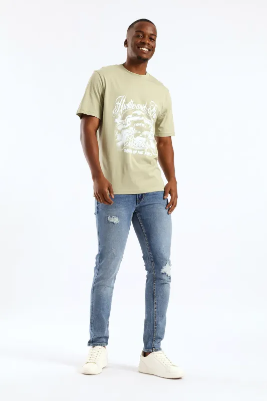 Brooklyn Print Tee - Sage made by Edgars