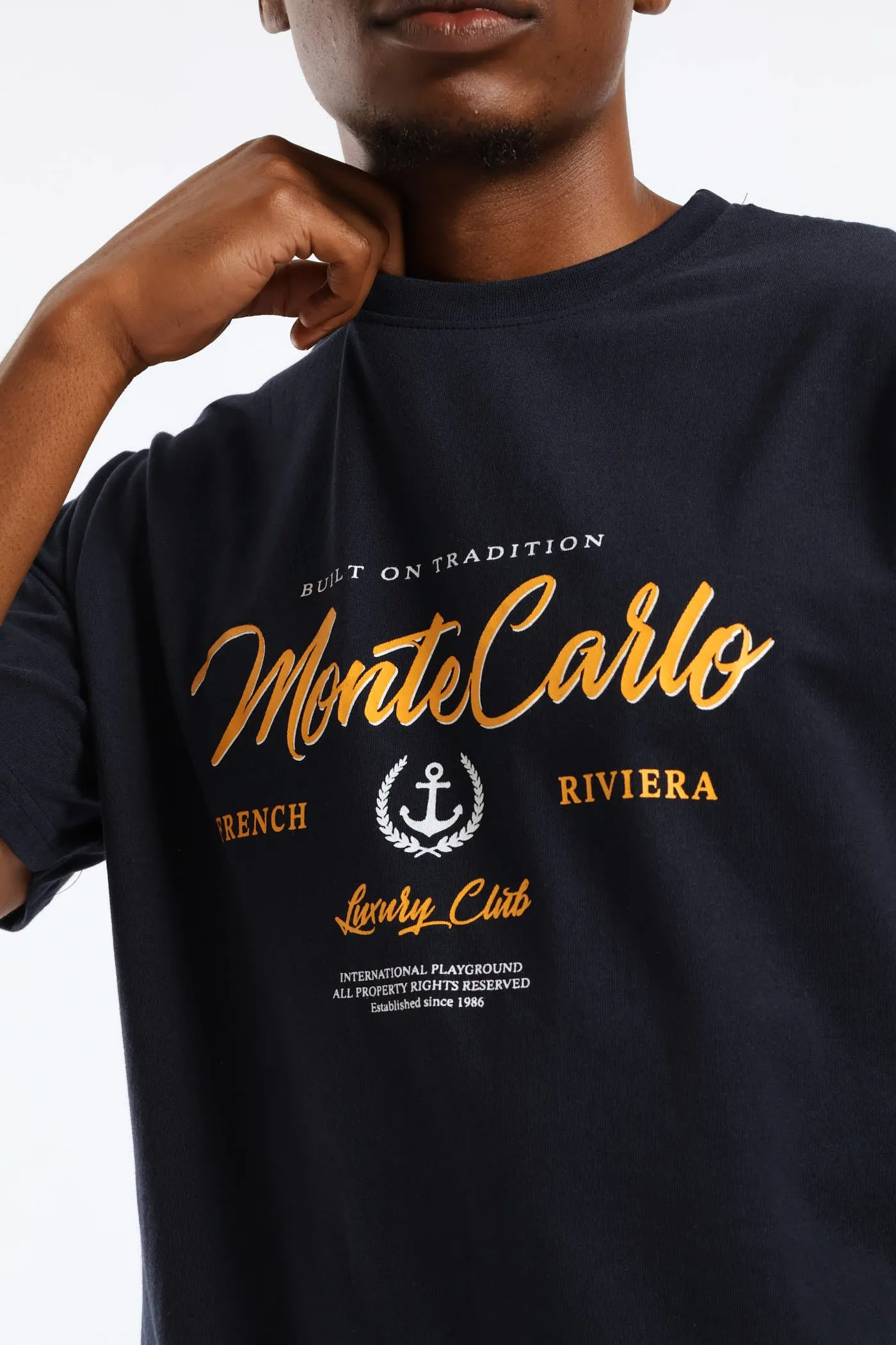 Monte Carlo Basic Print Tee - Navy sold by Edgars product image thumbnail 2
