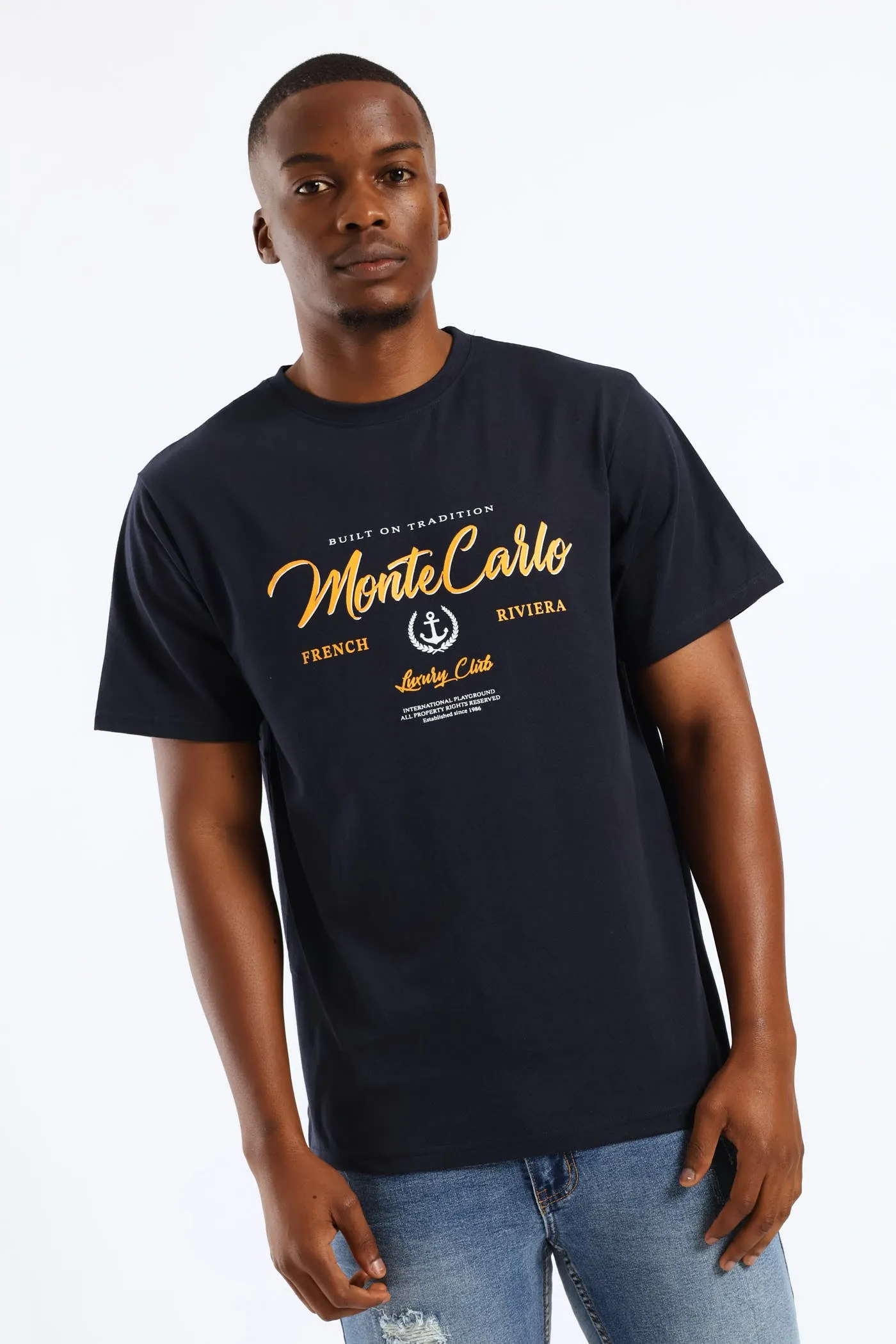 Monte Carlo Basic Print Tee - Navy sold by Edgars product image thumbnail 3