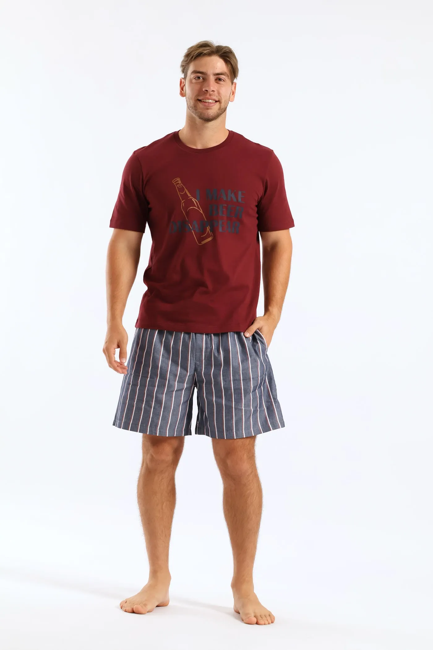 Beer Disappear Slogan Tee - Burgundy sold by Edgars product image thumbnail 5