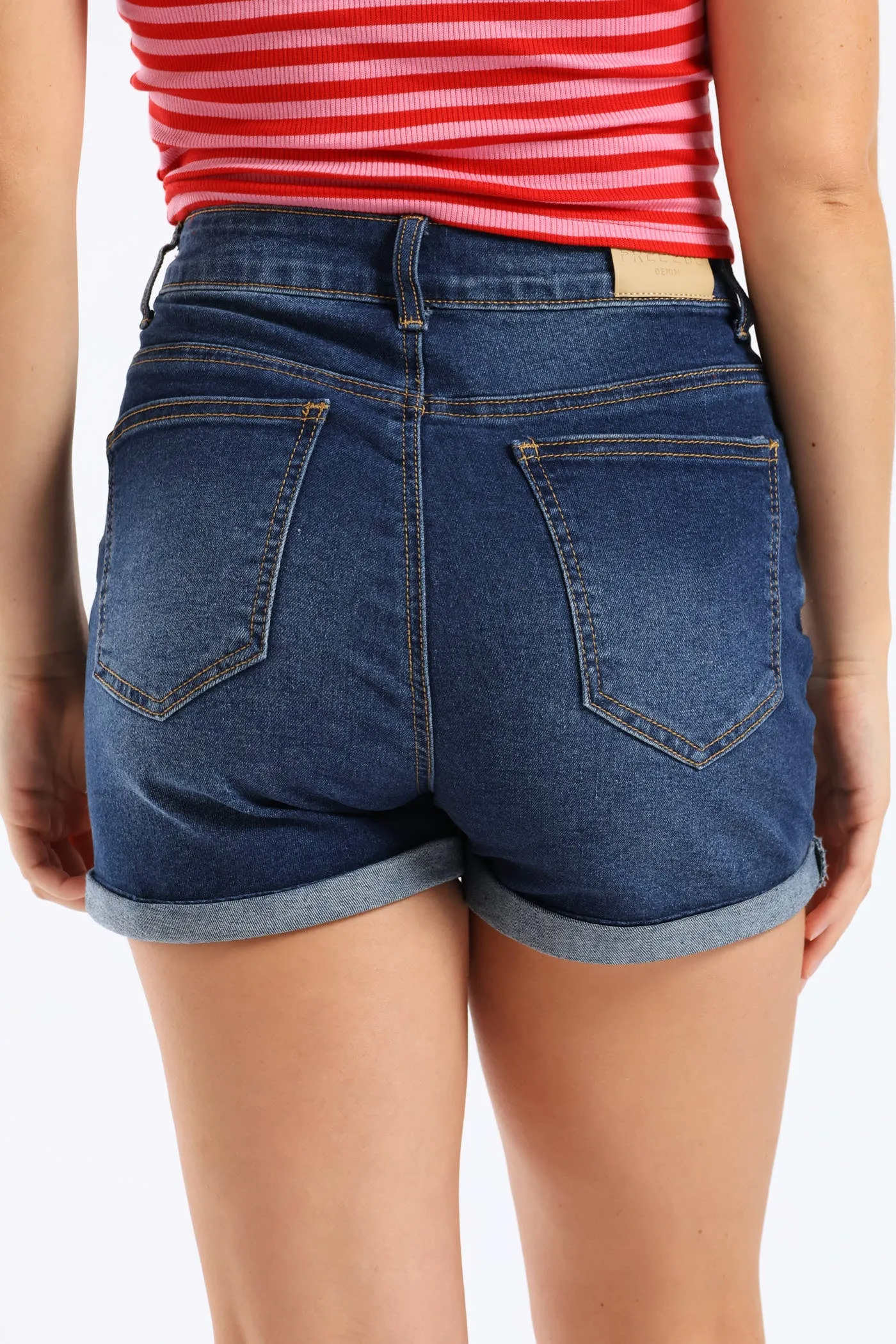 Roll Hem Stretch Cheeky Short - Mid Blue sold by Edgars product image thumbnail 4