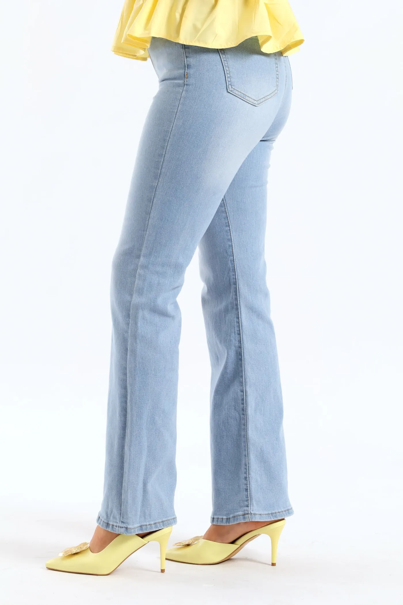 Hi Waist Western Belt Bootleg Denim - Light Wash sold by Edgars product image thumbnail 4