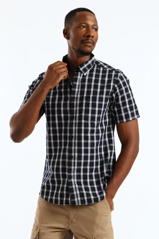 Regular Check Shirt - Navy/White made by Edgars