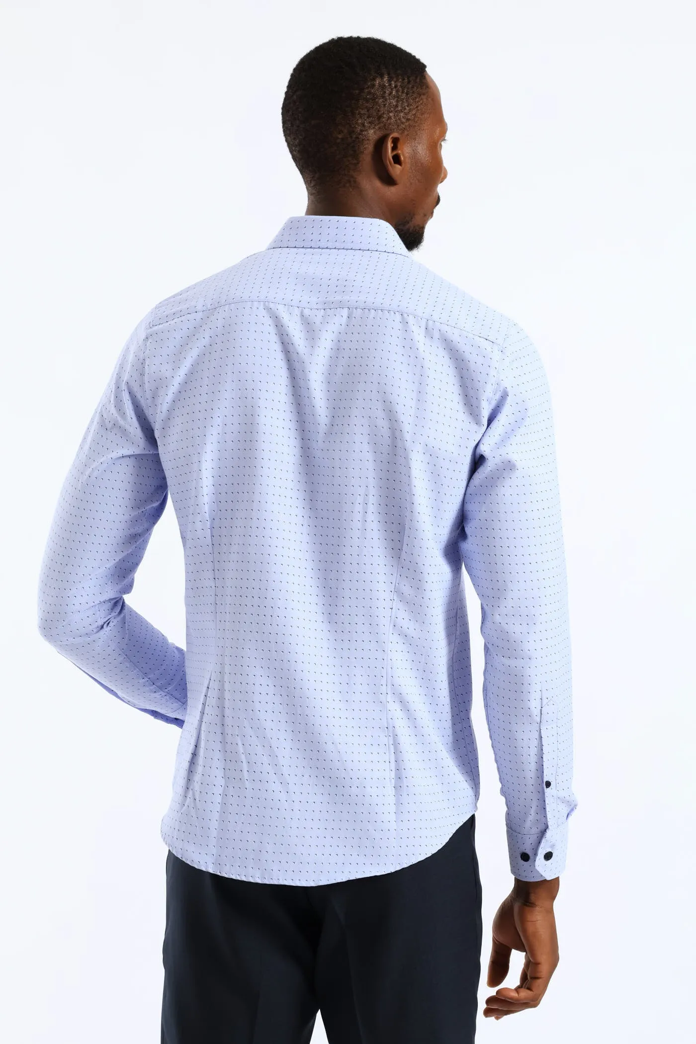 Regular Abstract Geometric Textured Shirt - Light Blue sold by Edgars product image thumbnail 2