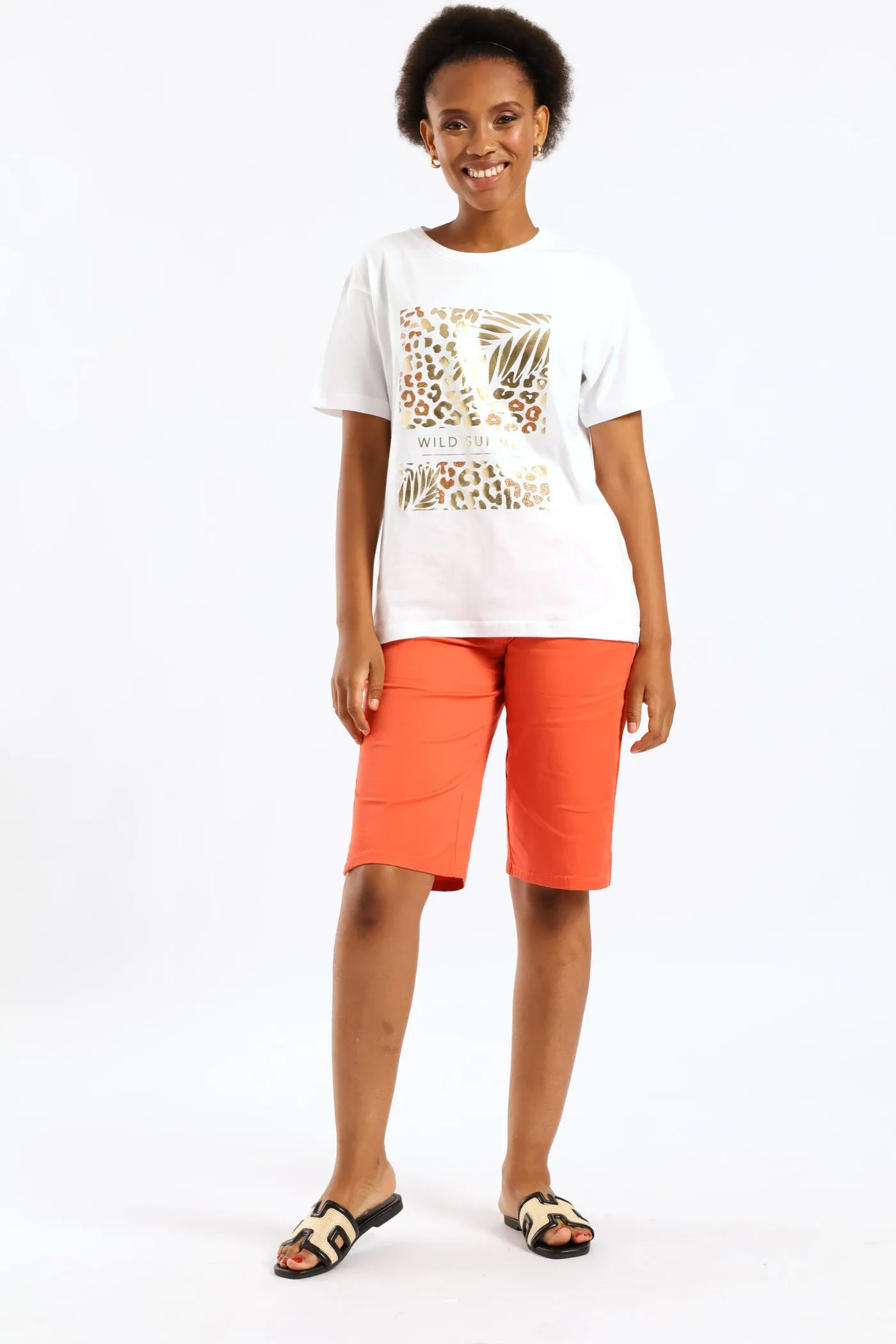 Belted Sateen Bermuda Chino Shorts - Coral sold by Edgars product image thumbnail 4