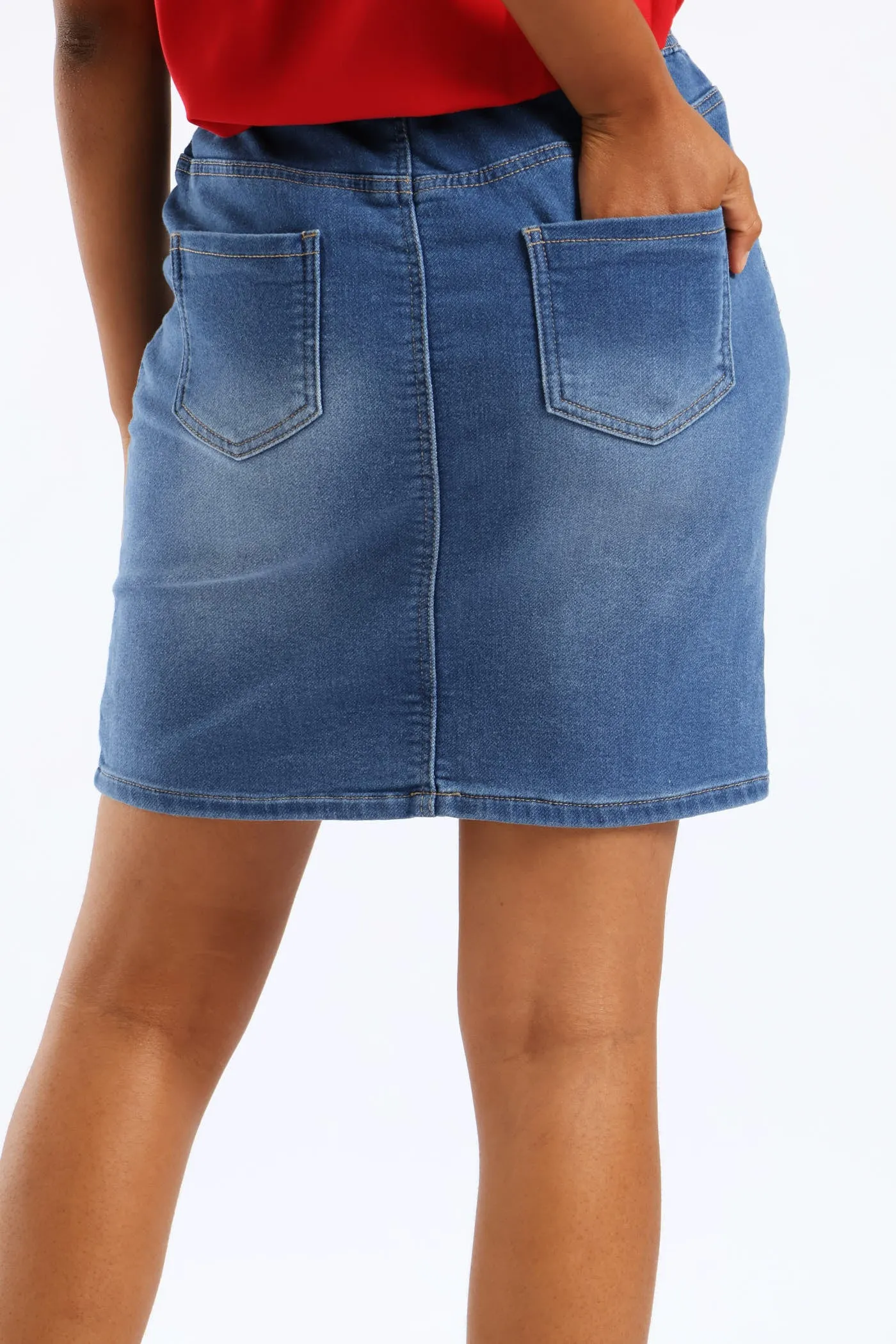 Denim Knit Mini Skirt - Mid Wash sold by Edgars product image thumbnail 4