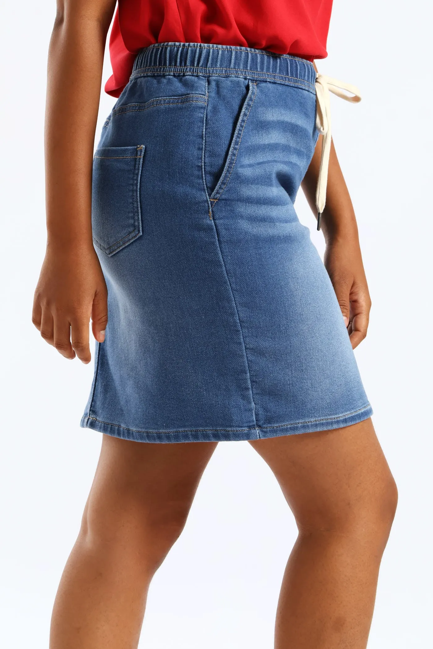 Denim Knit Mini Skirt - Mid Wash sold by Edgars product image thumbnail 3