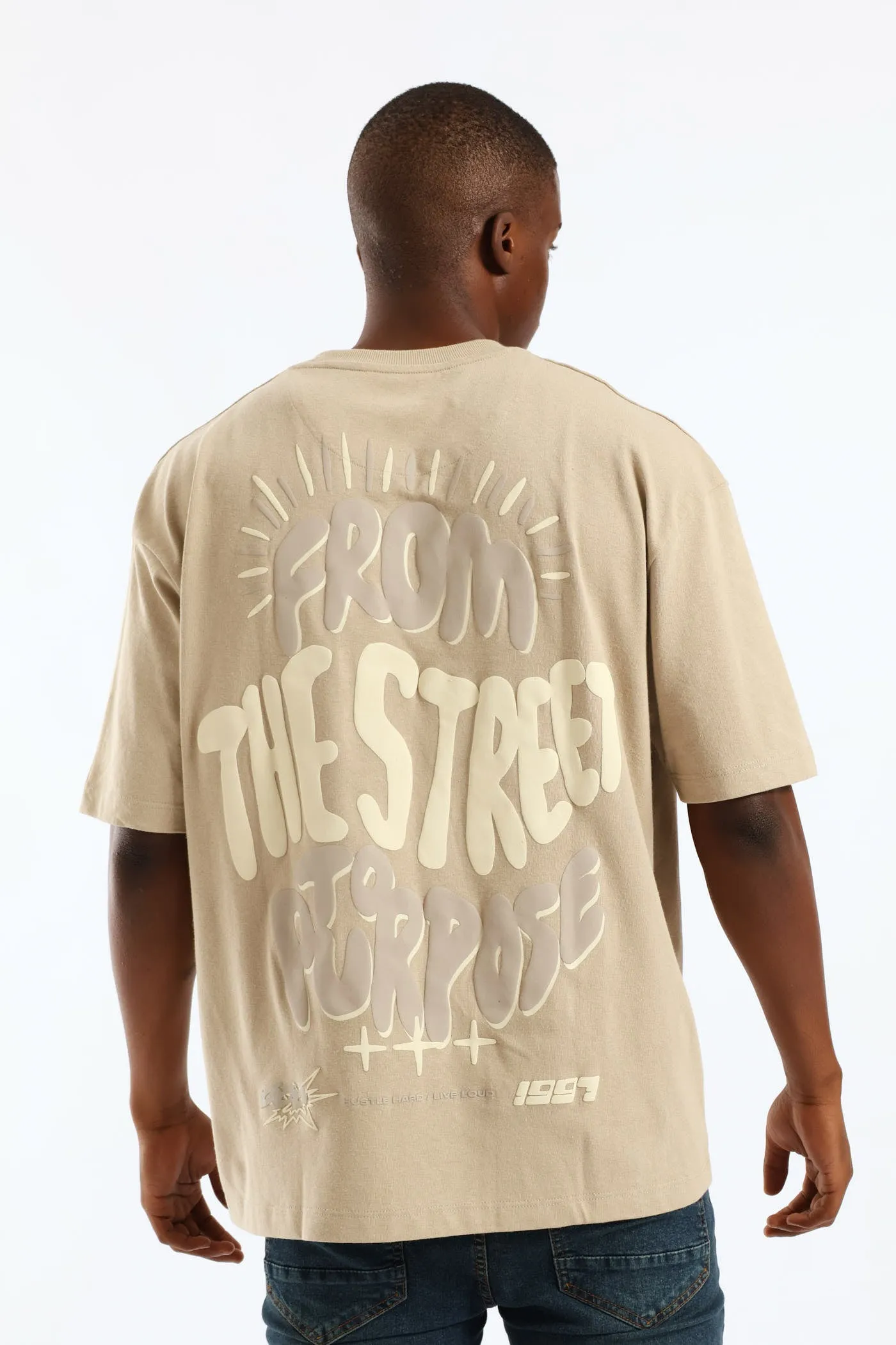 Puff Slogan Oversized Tee - Stone sold by Edgars product image thumbnail 2