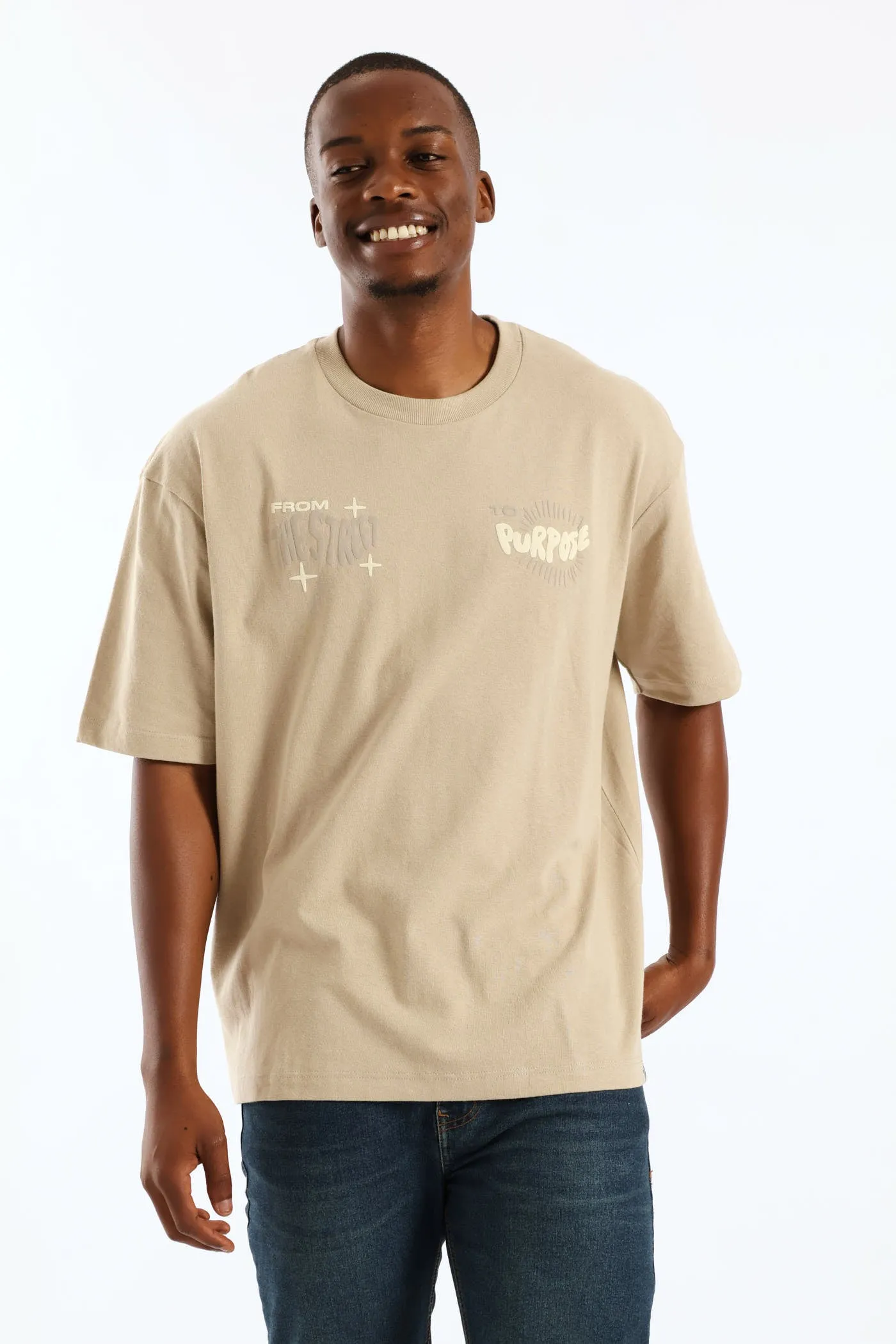 Puff Slogan Oversized Tee - Stone sold by Edgars product image thumbnail 3
