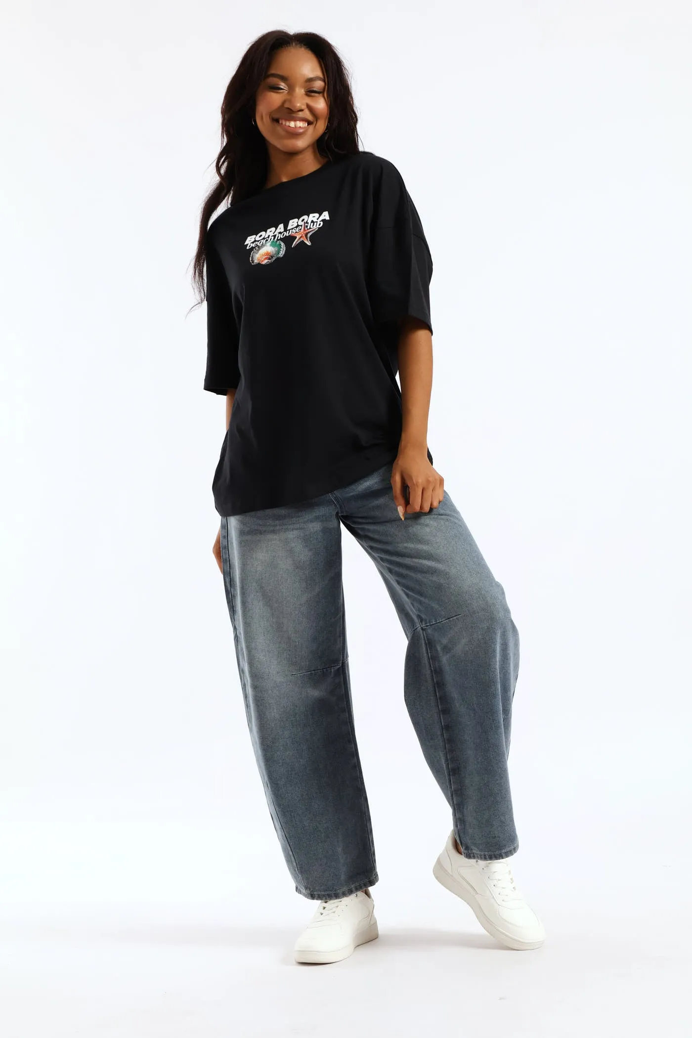 Oversized Seashell Printed Tee - Black sold by Edgars product image thumbnail 3