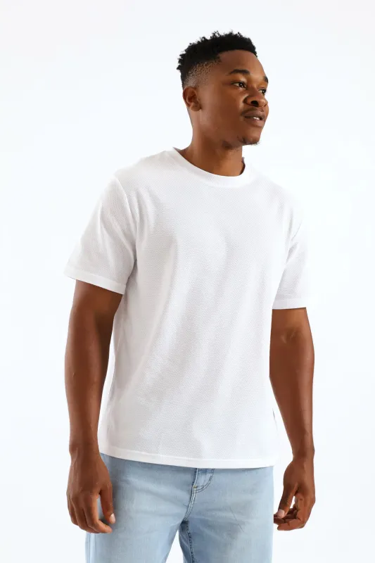 Jacquard Pineapple Tee - White sold by Edgars