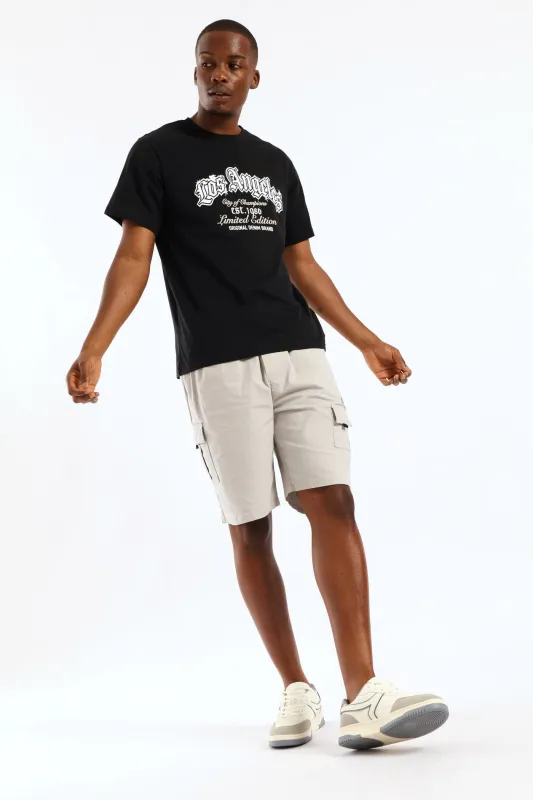 La Basic Print Tee - Black sold by Edgars