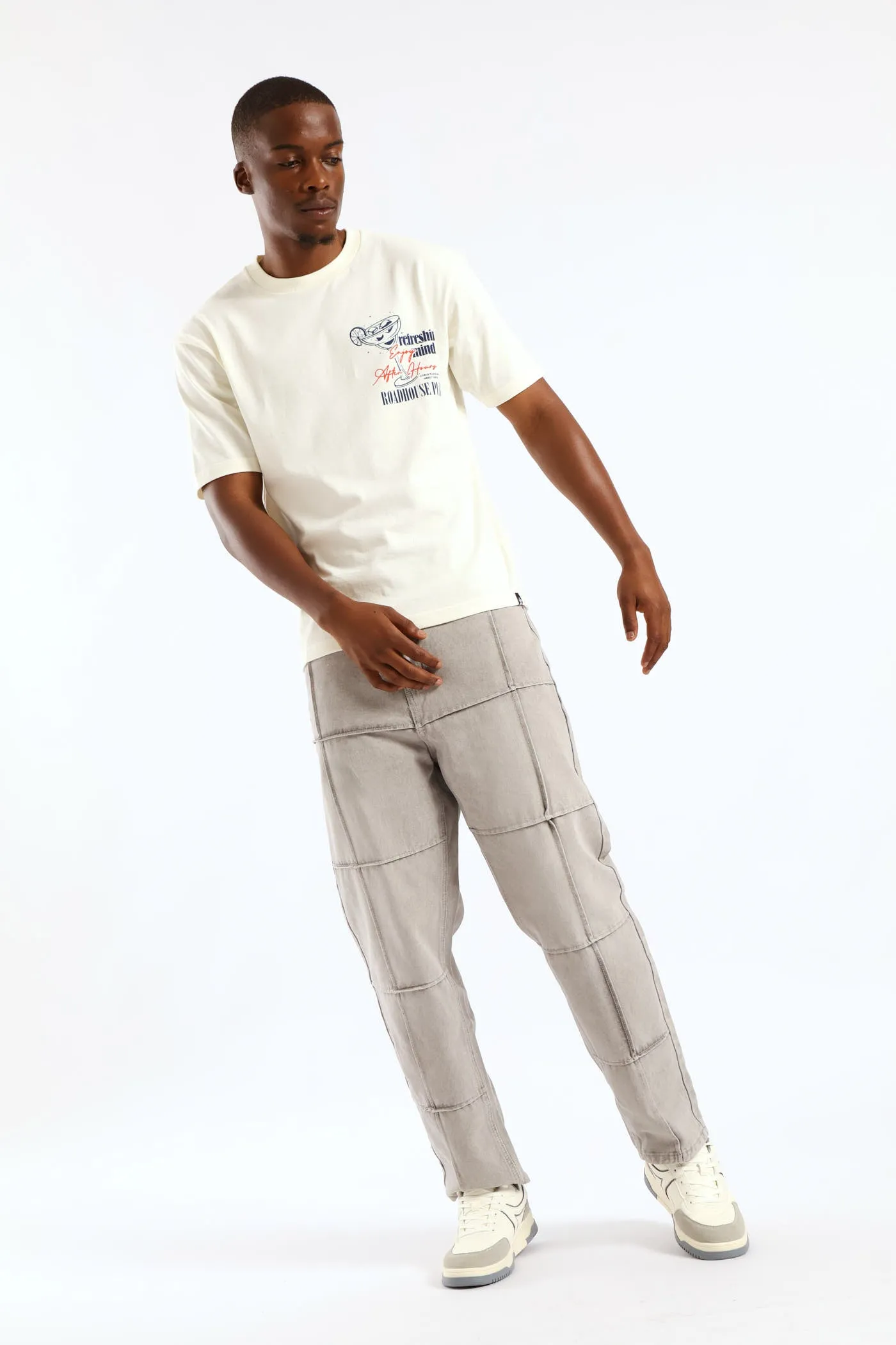 Social Club Oversized Tee - Ecru sold by Edgars