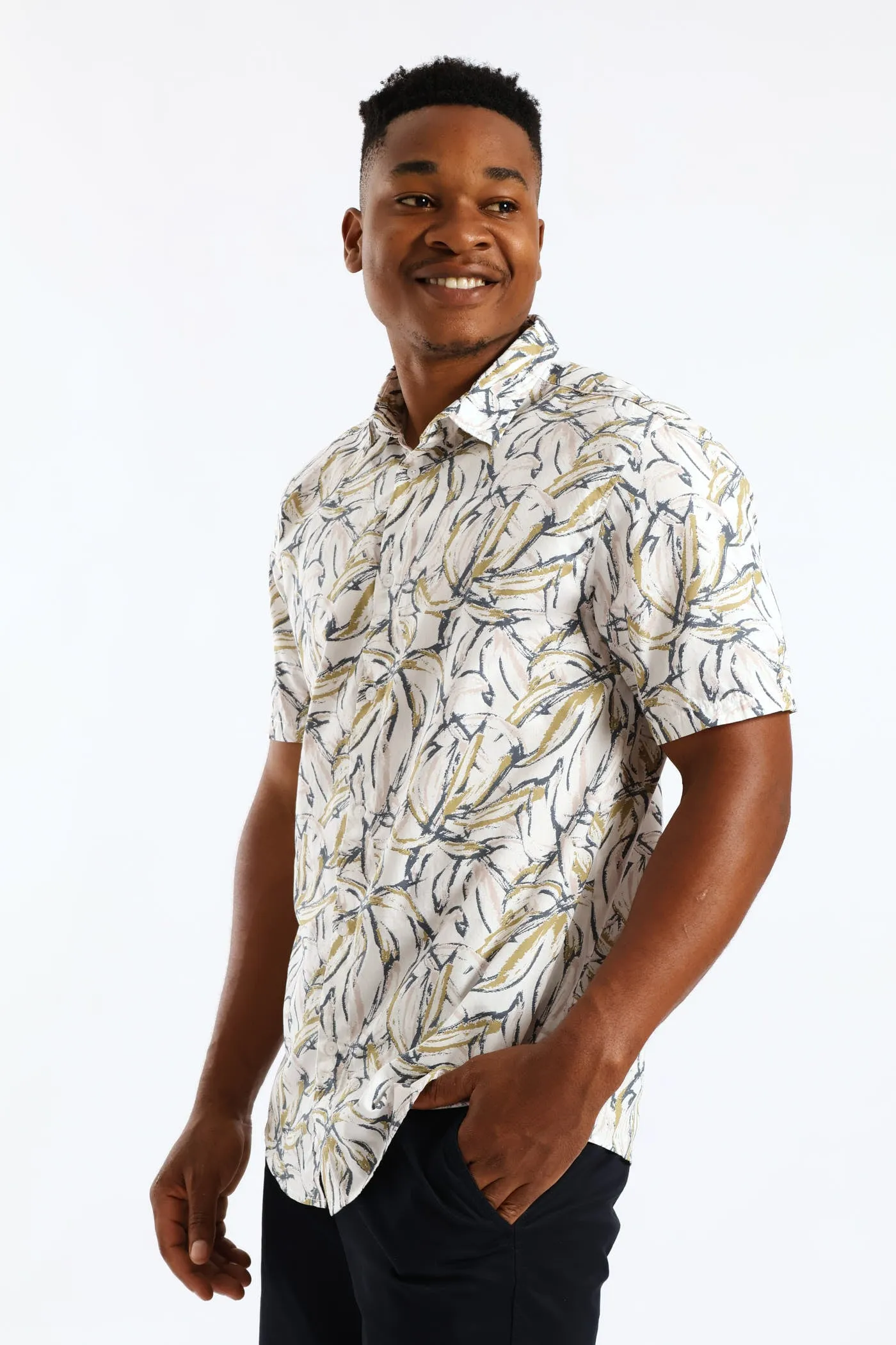 Floral Regular Shirt - White/Khaki sold by Edgars product image thumbnail 3