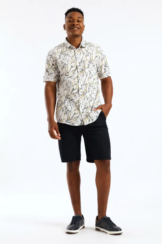 Floral Regular Shirt - White/Khaki sold by Edgars
