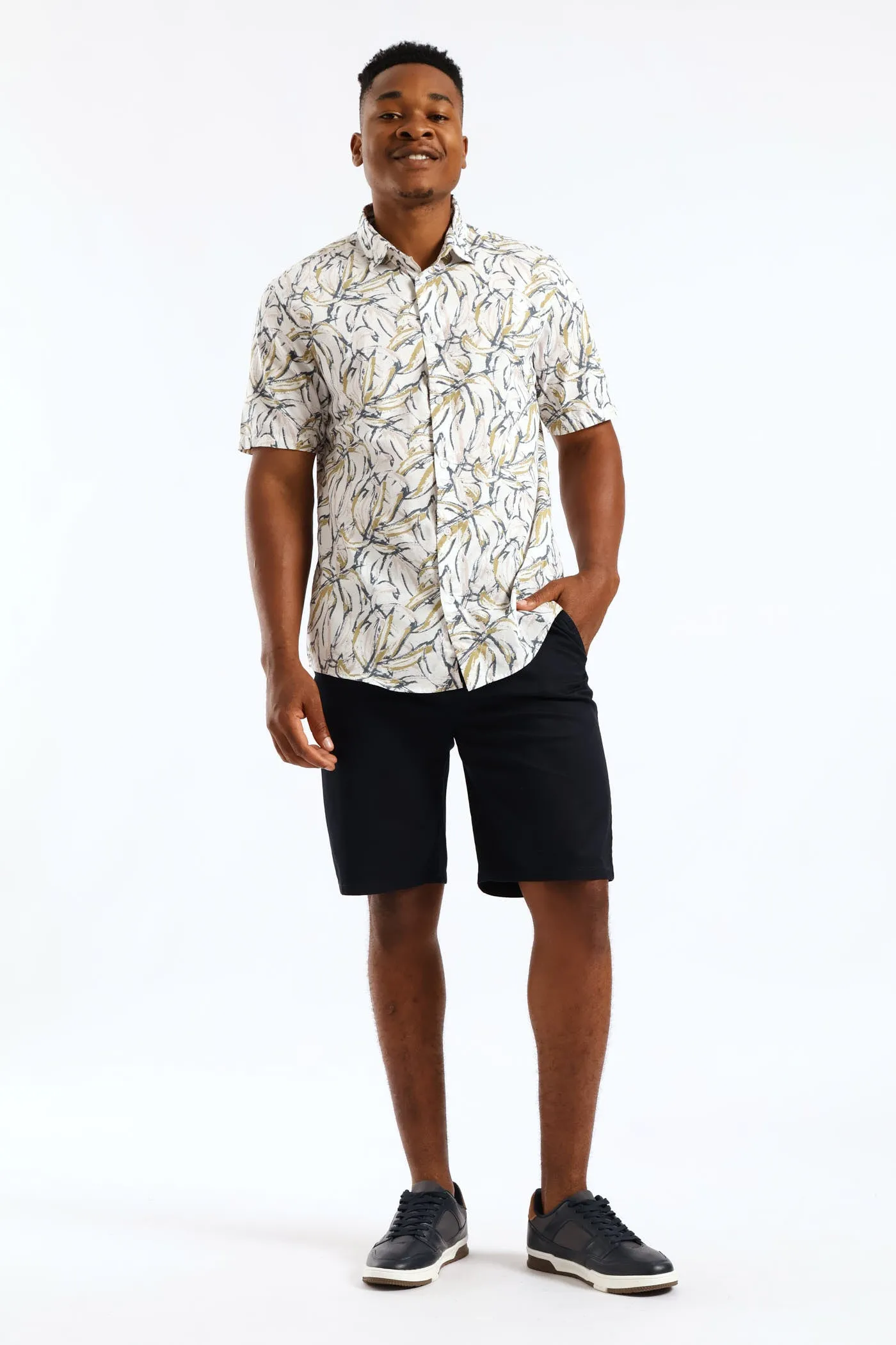 Floral Regular Shirt - White/Khaki sold by Edgars