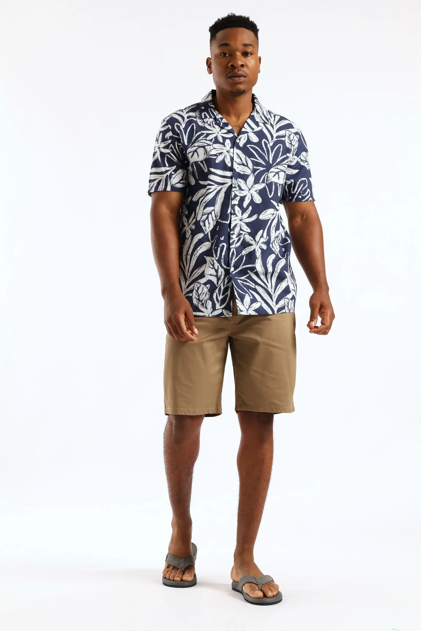 Island Floral Resort Shirt - Blue sold by Edgars