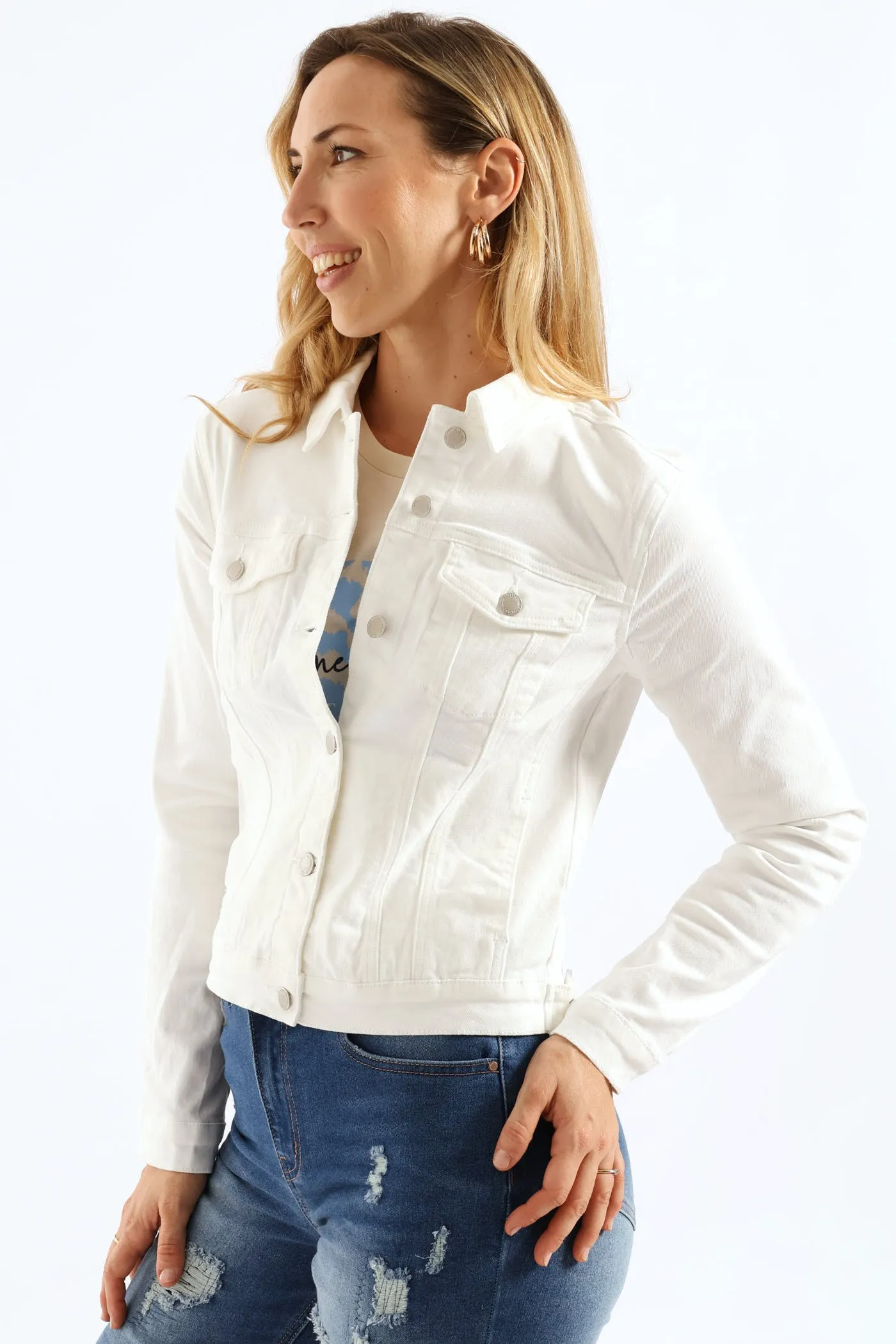 Classic Denim Trucker Jacket - White sold by Edgars product image thumbnail 3
