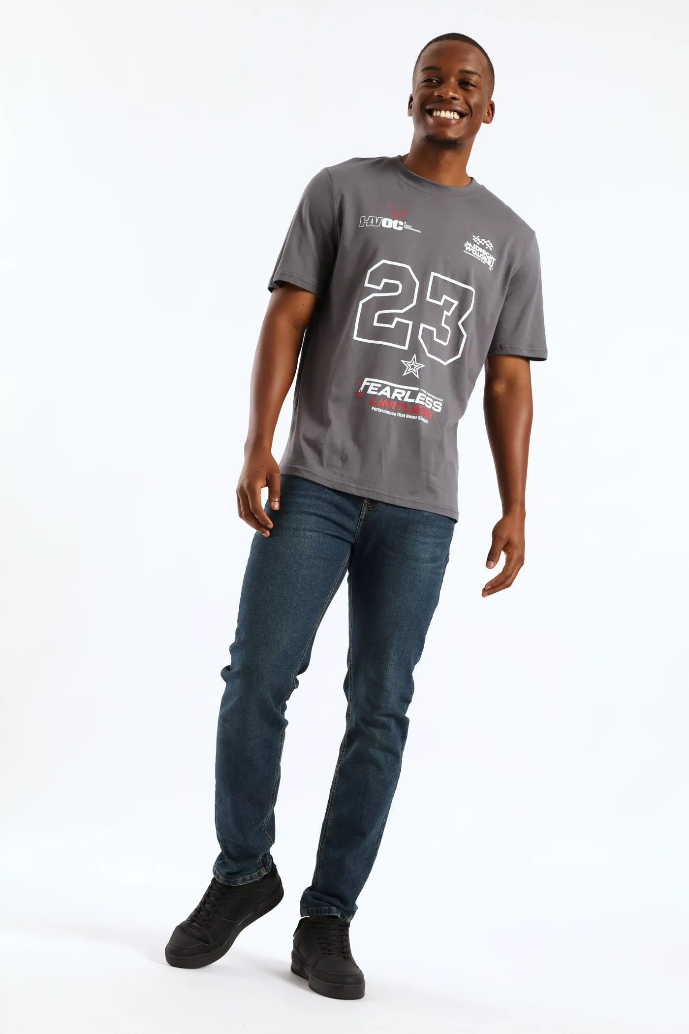 Racer Front Print Tee - Grey sold by Edgars product image thumbnail 5