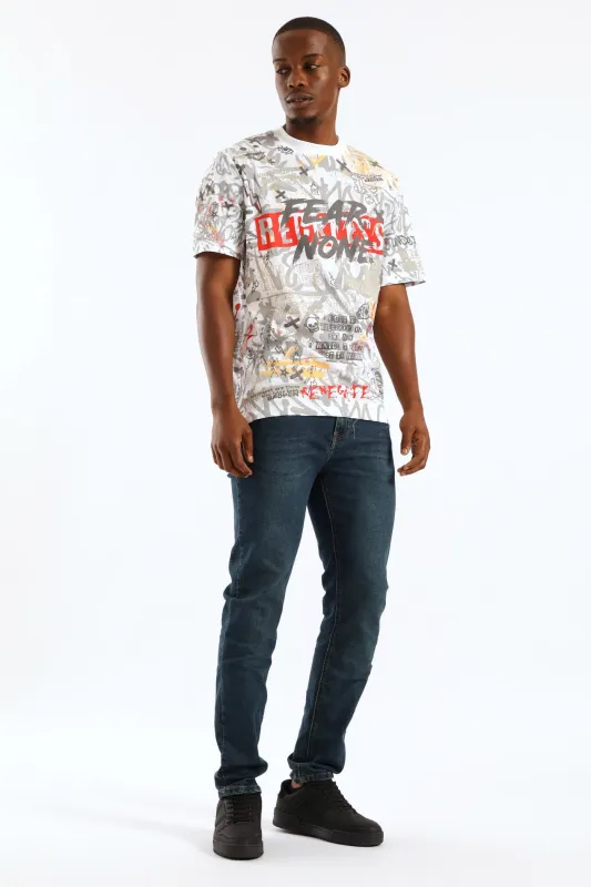 All Over Print Tee - White made by Edgars