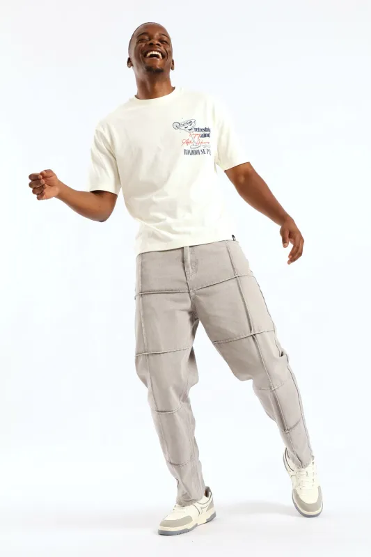 Loose Fit Pintuck Fash Denim - Light Grey sold by Edgars