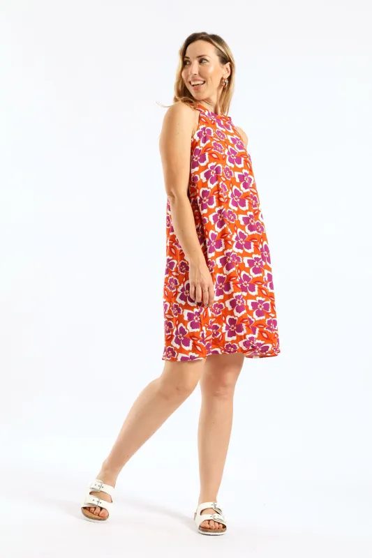 Halter Swing Mini Dress - Burnt Orange sold by Edgars