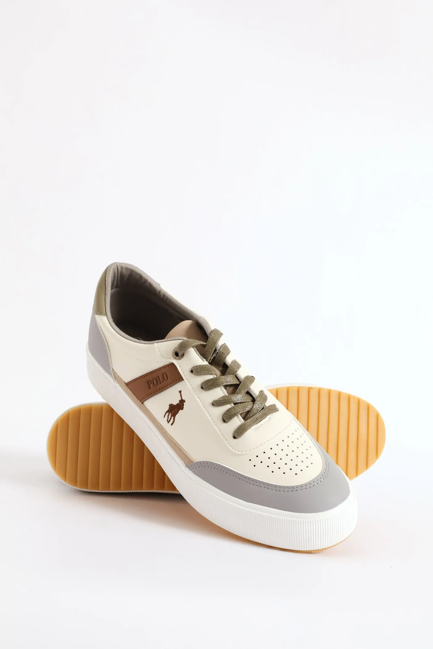 Colour Block Sneaker - White/Sandstone sold by Edgars