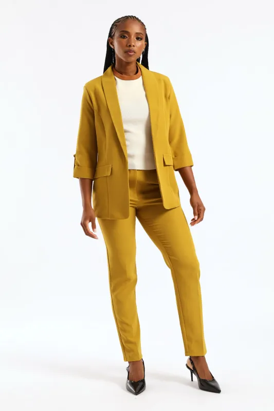 Release Pleat Tapered Leg Pant - Chartreuse sold by Edgars
