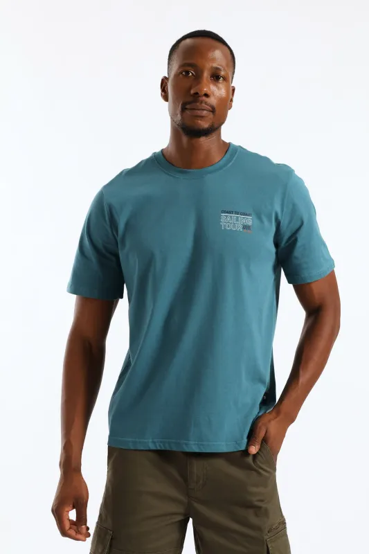 Sailing Tour Front & Back Tee - Teal sold by Edgars