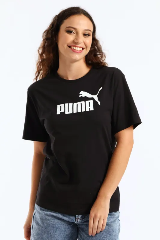 Essential Cropped No. 1 Logo Relaxed Boxy Tee - Black sold by Edgars